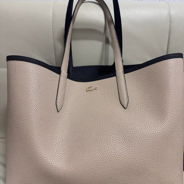 [BUNJANG] Lacoste Reversible Tote Bag Beige/Black / 라코스테 리버서블 토트백 베이지/블랙