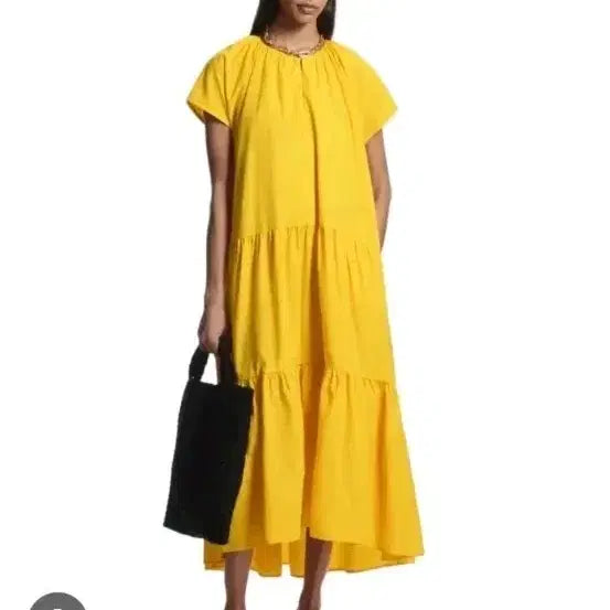 [BUNJANG] COS Yellow Tiered Maxi Dress / COS 브랜드의 매력적인 옐로우 캉캉 롱원피스