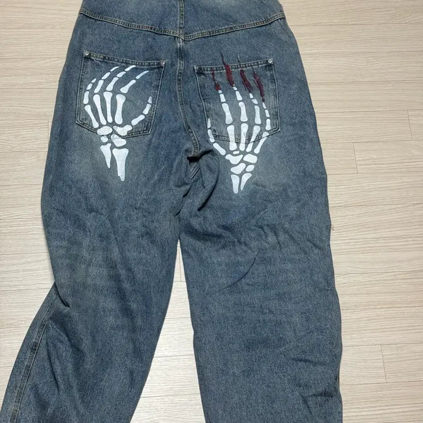 [BUNJANG] Weekenders Skeleton Wide Raw Denim / 위켄더스 코인서울 스켈레톤 와이드 로우 데님