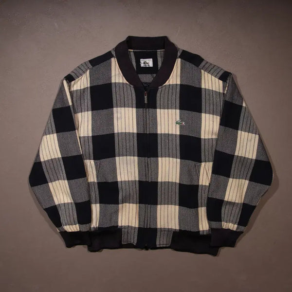 [BUNJANG] 90s Lacoste Wool Check Blouson Jacket XL / 90s 라코스테 울 체크 블루종 자켓 A375