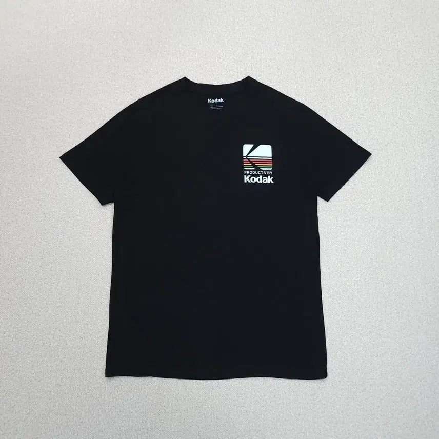 [BUNJANG] Kodak Men's Black Short Sleeve T-Shirt Summer Casual E7W4374 / (L)Kodak 남자 반팔 티셔츠 블랙 여름 캐주얼 E7W4374