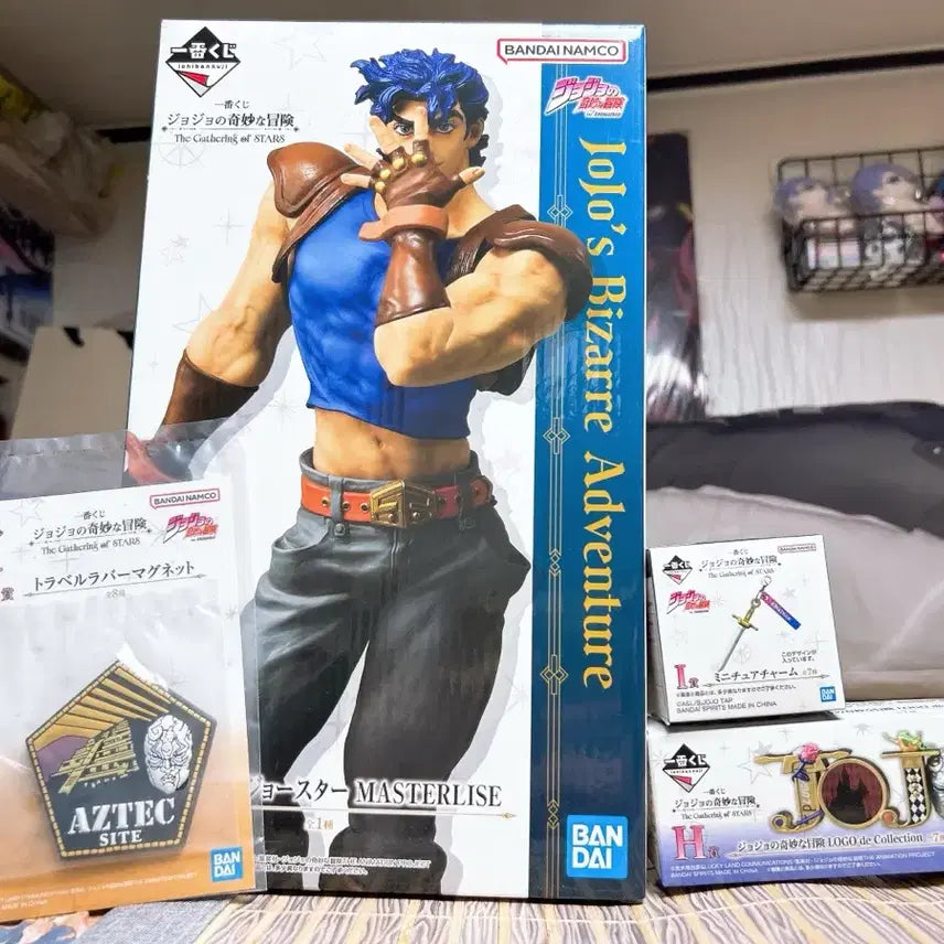 [BUNJANG] JoJo's Bizarre Adventure Jonathan Joestar Figure and Logo Set / (택포) 죠죠 제일복권 A상 죠나단피규어+로고 세트