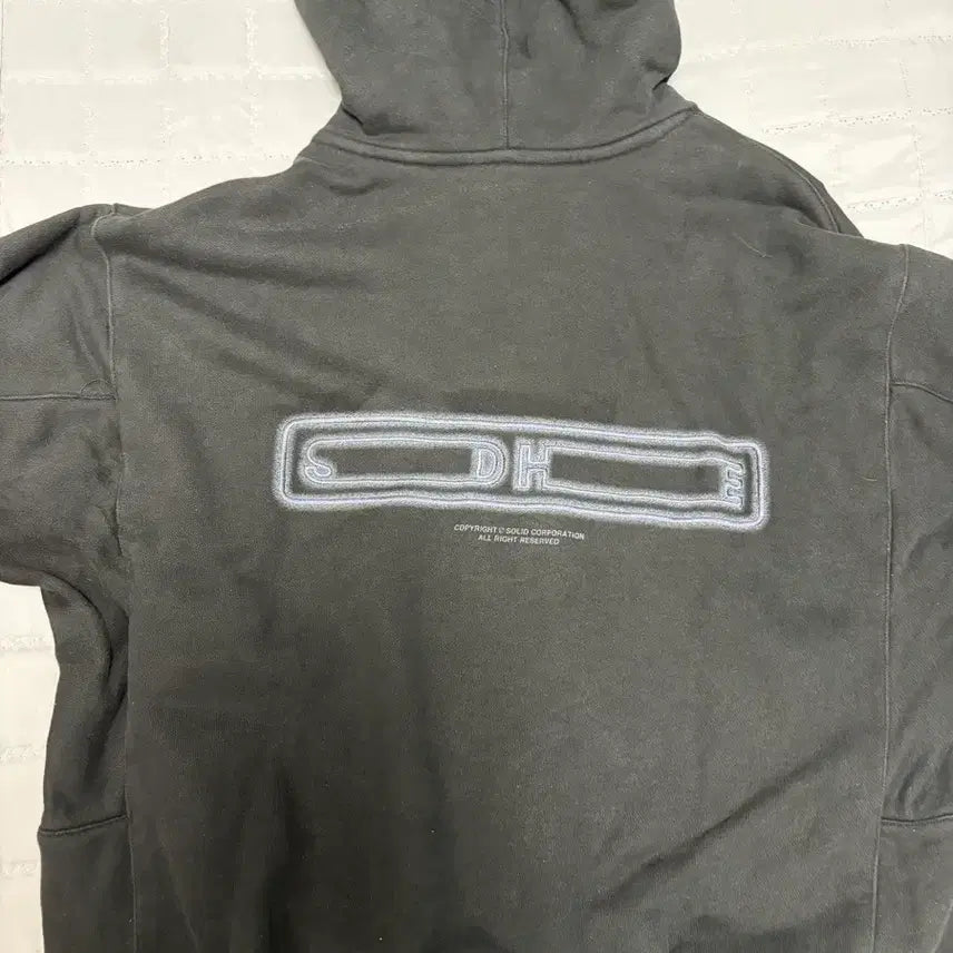 [BUNJANG] Solid Homme Back Logo Hoodie Black / [46] 솔리드옴므 백로고 블랙 후드