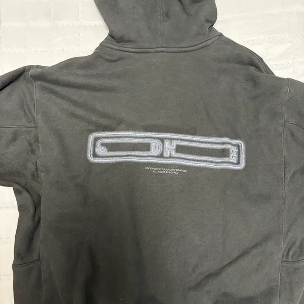 [BUNJANG] Solid Homme Back Logo Hoodie Black / [46] 솔리드옴므 백로고 블랙 후드