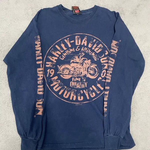 [BUNJANG] Vintage Harley-Davidson Long Sleeve T-Shirt Navy M / Mexico 빈티지 할리데이비슨 롱슬리브 네이비 M