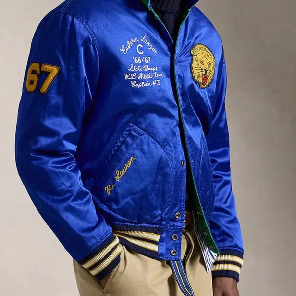 [BUNJANG] Polo Ralph Lauren Reversible Satin Varsity Jacket / 폴로 랄프로렌 (Polo Ralph Lauren) 리버시블 사틴 바시티 자켓