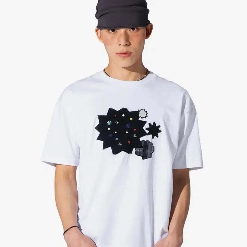 [BUNJANG] XTONZ Sprinkle Appliqué T-Shirt / 엑스톤즈 스프링클 아플리케 티셔츠