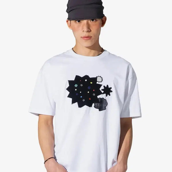 [BUNJANG] XTONZ Sprinkle Appliqué T-Shirt / 엑스톤즈 스프링클 아플리케 티셔츠