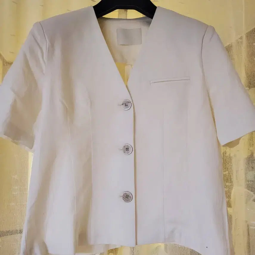 [BUNJANG] Benito No-Collar Linen Jacket (Beige) / [베니토] 노카라 린넨자켓 S