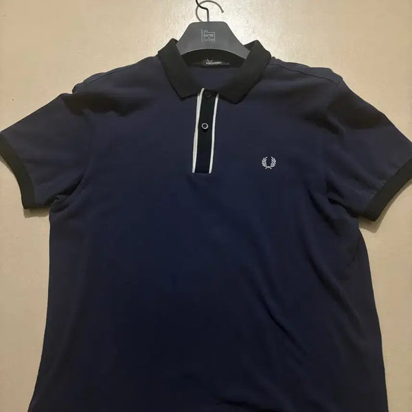 [BUNJANG] Fred Perry Navy Collar T-Shirt / 프레드페리 카라티 네이비