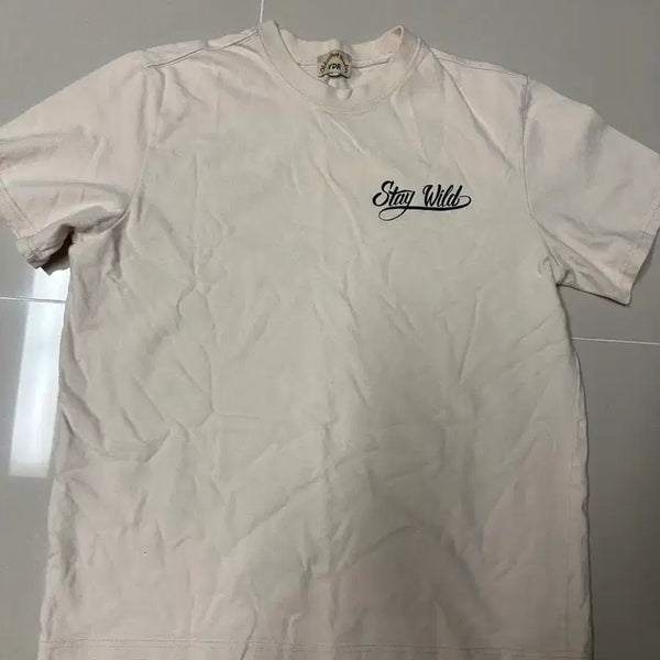 [BUNJANG] Ivory Short-Sleeve T-Shirt "Stay Wild" / 상아색 반팔티