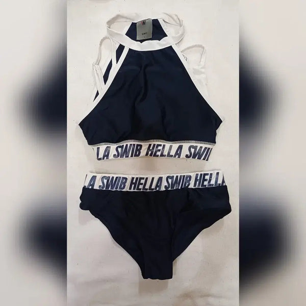 [BUNJANG] Navy & White Bikini Set - Size S / 네이비 비키니 s