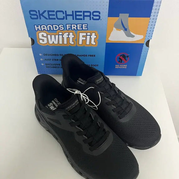 [BUNJANG] Skechers SwiftFit Hands-Free Black Sneakers / 스케쳐스 스위프트핏 핸즈프리 블랙 운동화 스니커즈