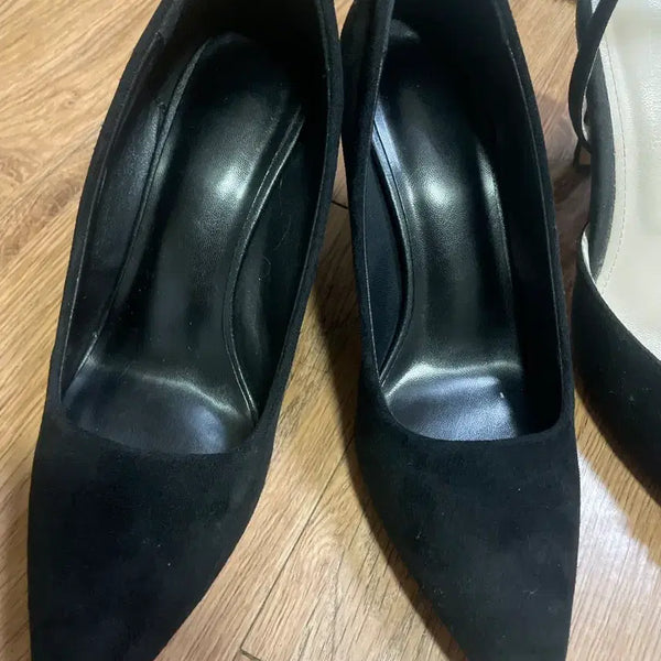 [BUNJANG] Black Suede High Heels (Size 240) / 블랙 스웨이드 구두 하이힐 240