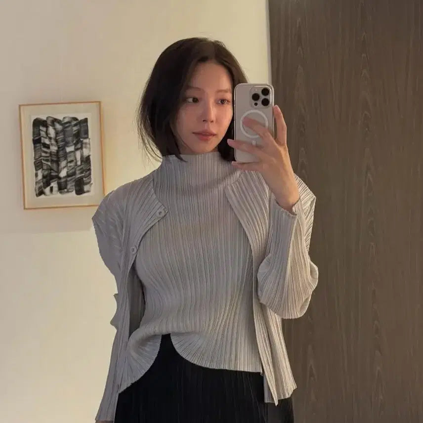 [BUNJANG] Ceeci Urban Pleats Jacket Light Grey / (ceeci) 씨에씨 얼반 플리츠 자켓 라이트 그레이 새제품