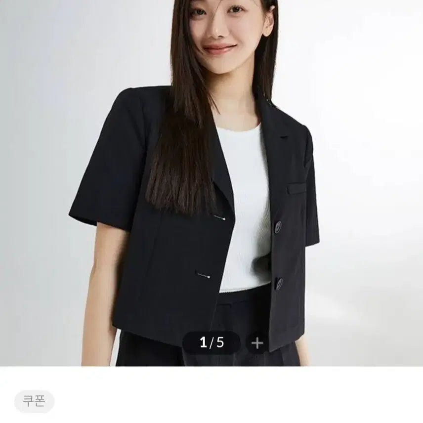 [BUNJANG] Spao Crop Short-Sleeve Jacket Black M / 스파오 spao 크롭 반팔 자켓 블랙 M