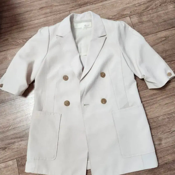 [BUNJANG] J.Crew Beige Short Sleeve Double-Button Jacket / 지컷 반팔 자켓66