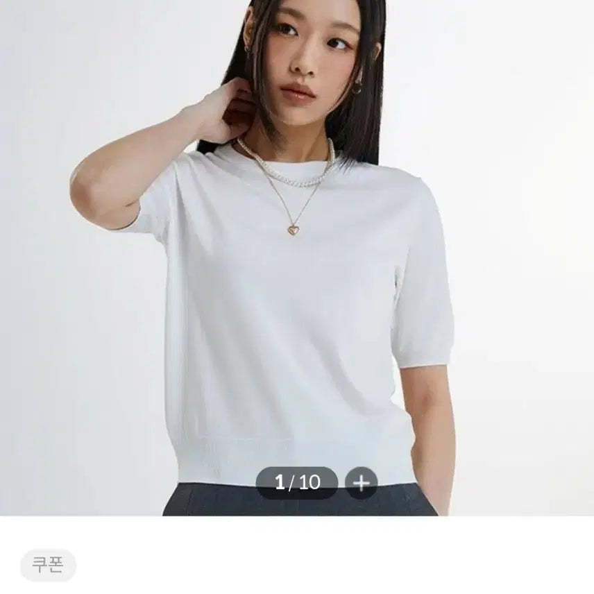[BUNJANG] SPAO Round Neck Short Sleeve Knit Black M / 스파오 라운드넥 반팔 니트 블랙 M