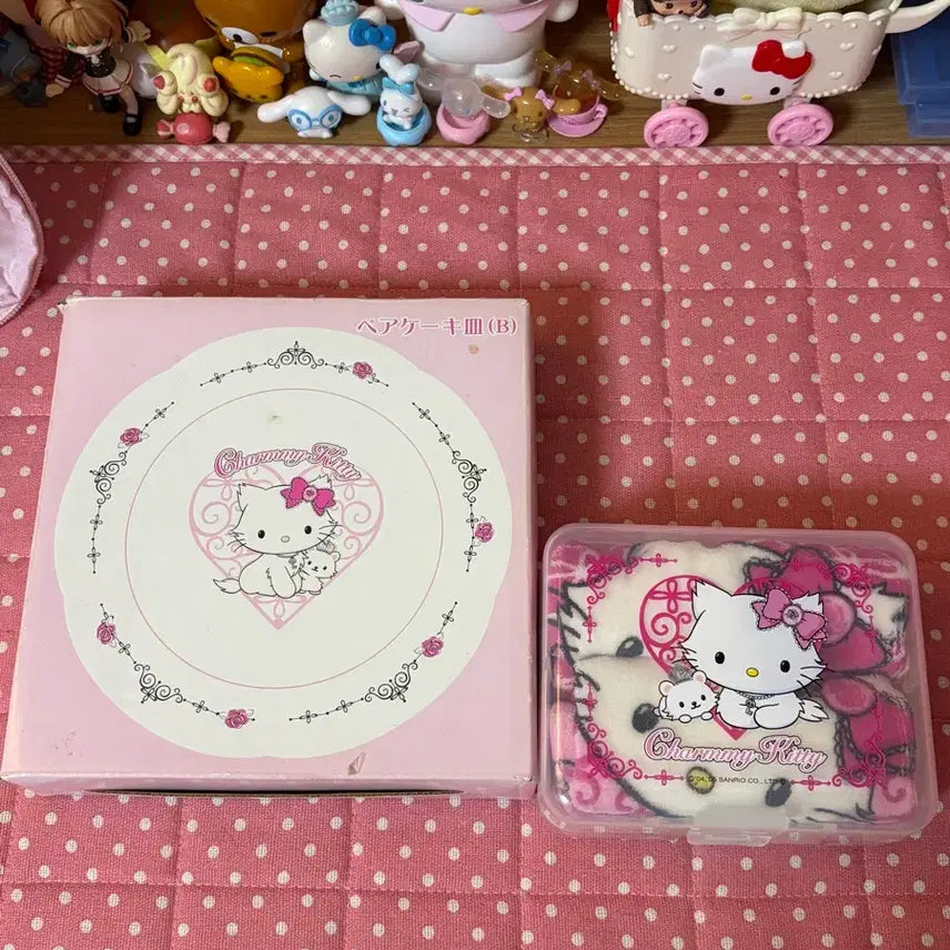 [BUNJANG] Charmy Kitty Classic Plate Storage Box & Handkerchief Case Set / 세트)고전 챠미키티 접시 보관함 손수건 케이스