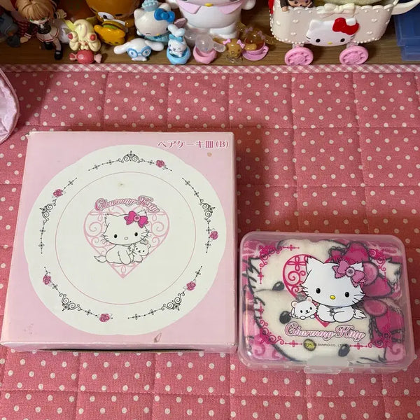 [BUNJANG] Charmy Kitty Classic Plate Storage Box & Handkerchief Case Set / 세트)고전 챠미키티 접시 보관함 손수건 케이스