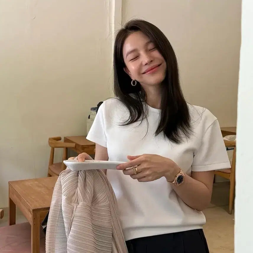 [BUNJANG] Ceeci Solid Layered T-Shirt / (ceeci) 씨에씨 솔리드 레이어드 티셔츠 새제품