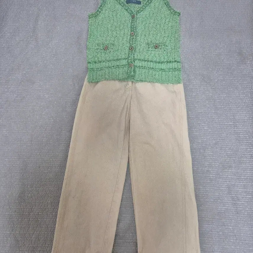 [BUNJANG] Time 21SS Glitter Tweed Knit Vest / 타임 21ss 글리터 트위드 니트 조끼