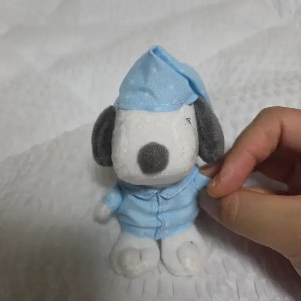 [BUNJANG] Snoopy Pajamas Plush Keychain Blue / 스누피 파자마 인형 블루  키링 판매