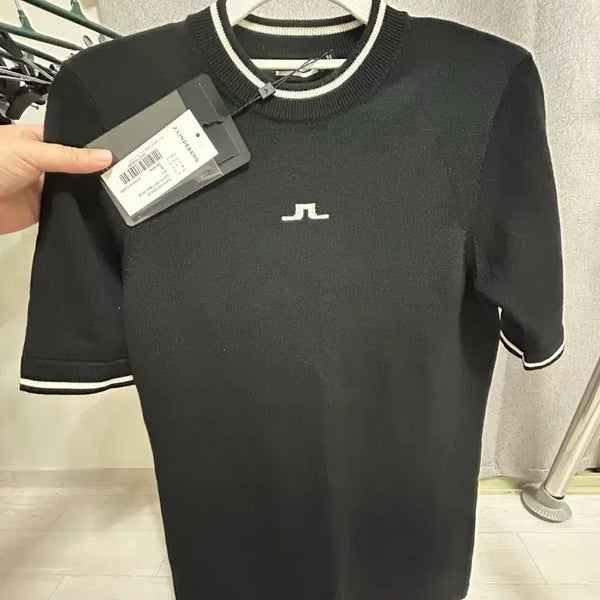 [BUNJANG] J.LINDEBERG Black Knit Short Sleeve Shirt / 제이린드버그  블랙 니트 반팔