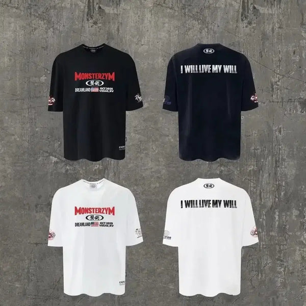[BUNJANG] Abso x Monster Gym 2025 Limited Edition Short Sleeve T-Shirt Black L / 압도x몬스터짐 2025 한정판 반팔 블랙 L