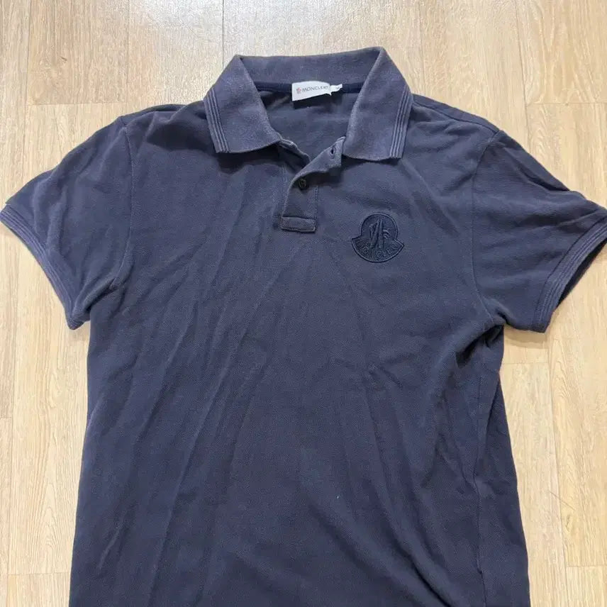 [BUNJANG] Moncler Logo Short Sleeve Polo Shirt Navy M / 몽클레어 로고 반팔 카라티 네이비 m