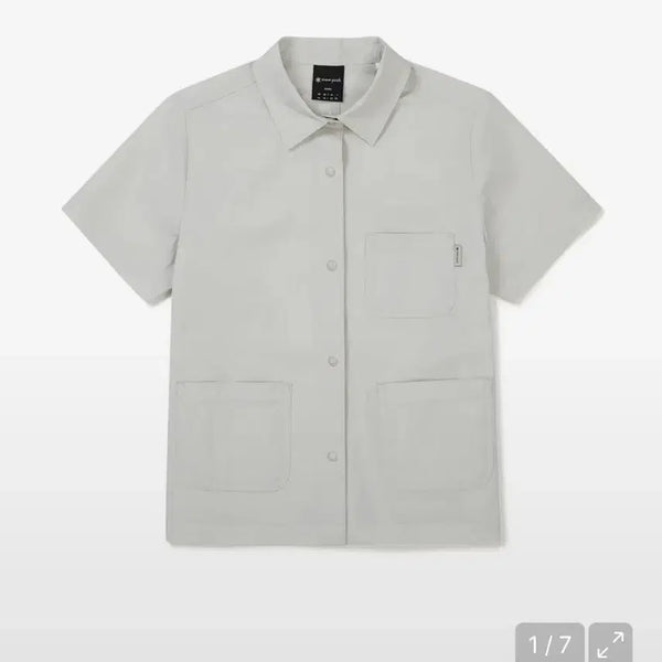 [BUNJANG] Snow Peak Root Women's Short Sleeve Pocket Shirt - Light Beige (Size S/90) / 새상품급 스노우피크 루트 우먼스 반팔 포켓 셔츠 라이트베이지 s 90