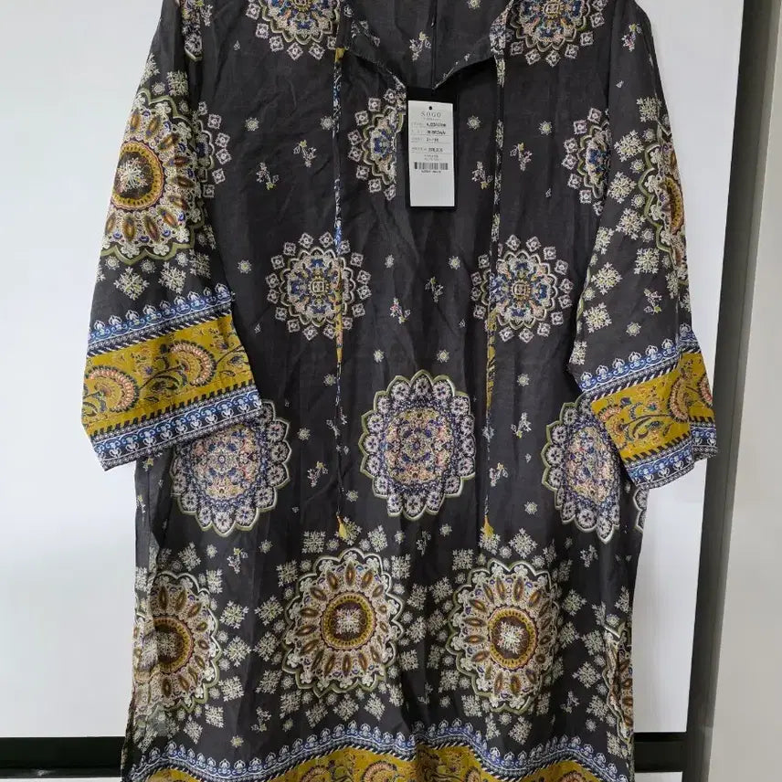 [BUNJANG] SOGO Ethnic Pattern Dress Brown / SOGO 에스닉 패턴 원피스 78 브라운