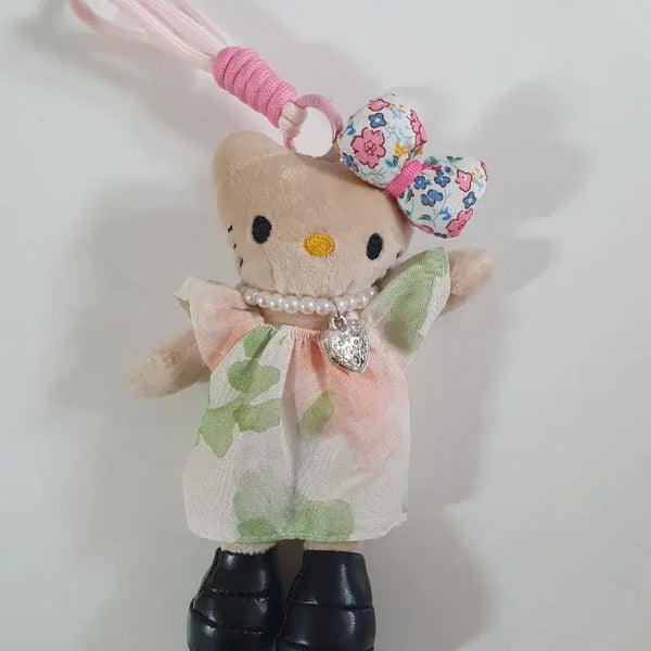 [BUNJANG] Long-Legged Kitty Sky Blue Dress Keyring Strap (Pink) / 롱다리키티 하늘하늘 키링 스트랩 (핑크)