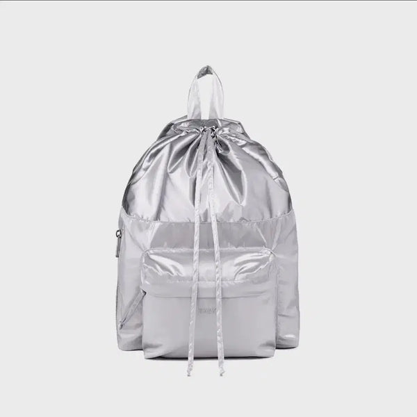 [BUNJANG] RAVE Irina Backpack Small Silver with Keychain / 레이브 이리나 백팩 스몰 실버 키링 포함