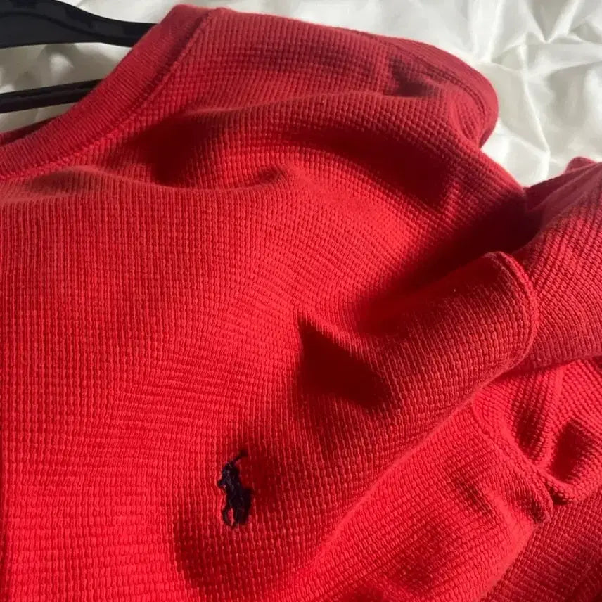 [BUNJANG] Polo Ralph Lauren Red Waffle Knit Sweater / 폴로 랄프로렌 레드 와플 니트