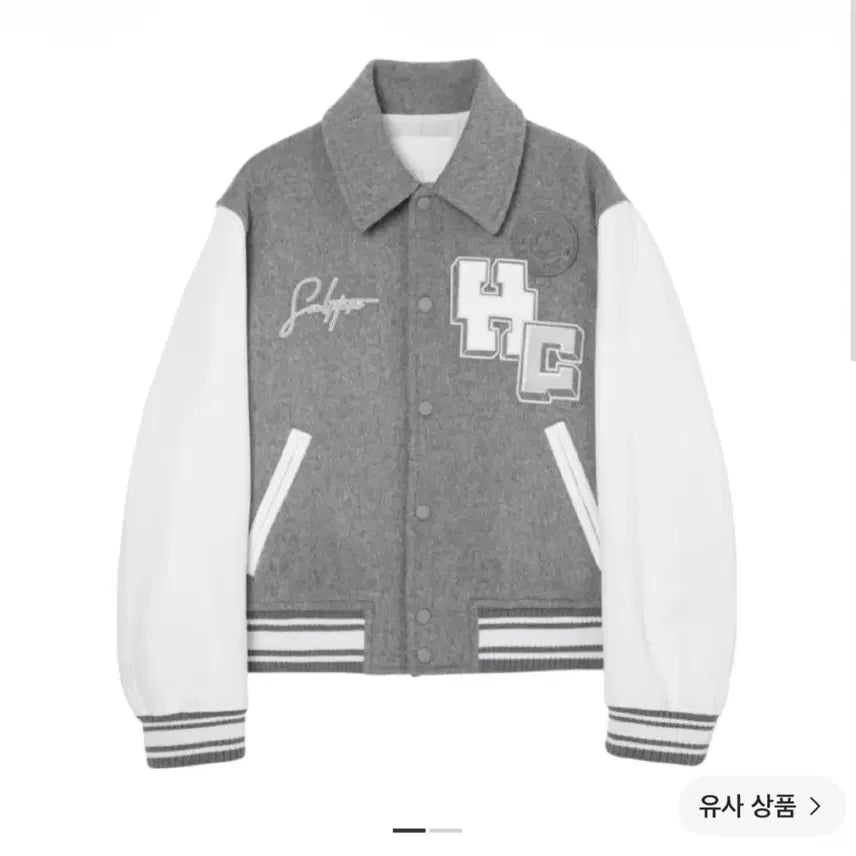 [BUNJANG] Solid Homme 23FW Grey Varsity Jacket (Size 48) / 23FW 솔리드옴므 그레이 바시티 자켓 100(48)