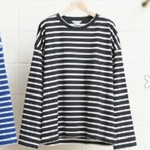 [BUNJANG] Unused Stripe Border Long Sleeve T-shirt Size 2 (100-105) / 언유즈드 스트라이프 보더티 2사이즈 (100-105) 롱슬리브 unused