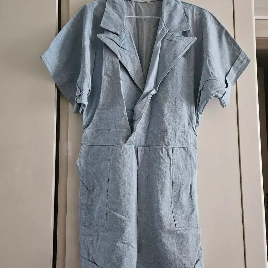 [BUNJANG] Light Wash Denim Jumpsuit / 연청색 데님 점프수트