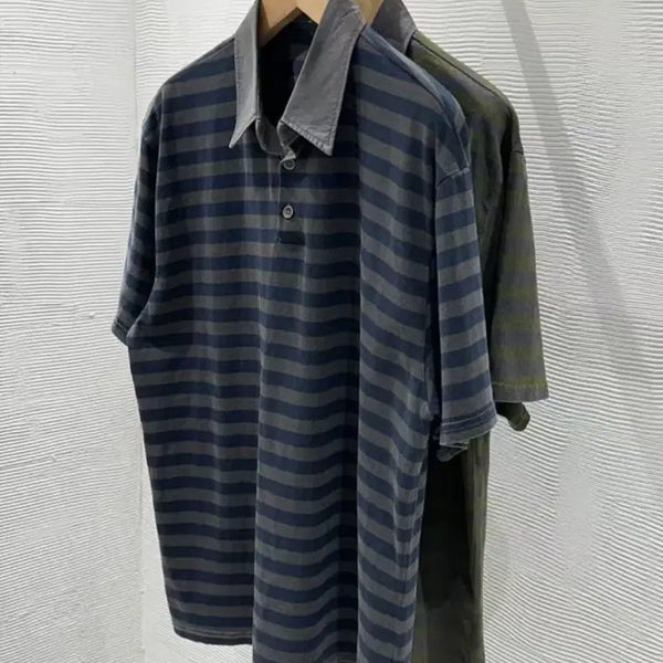 [BUNJANG] Pigment Washed Polo Shirt (Hatching Room Style) / 피그먼트 워싱 카라티(해칭룸 맛)