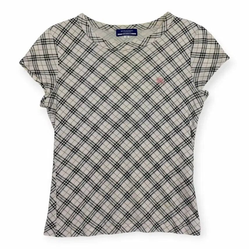 [BUNJANG] Burberry Check Short Sleeve T-Shirt / 버버리 체크 반팔 티셔츠