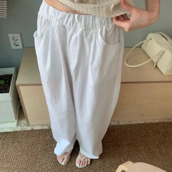 [BUNJANG] Le Havre Jogger Training Pants White / 르아브르 추리닝바지(44000