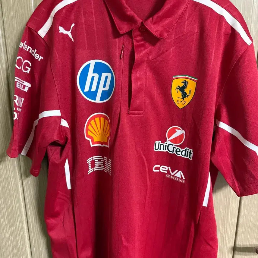 [BUNJANG] Ferrari F1 Cotton T-Shirt (M Size) / 페라리 f1 카라티 판매.(M사이즈)
