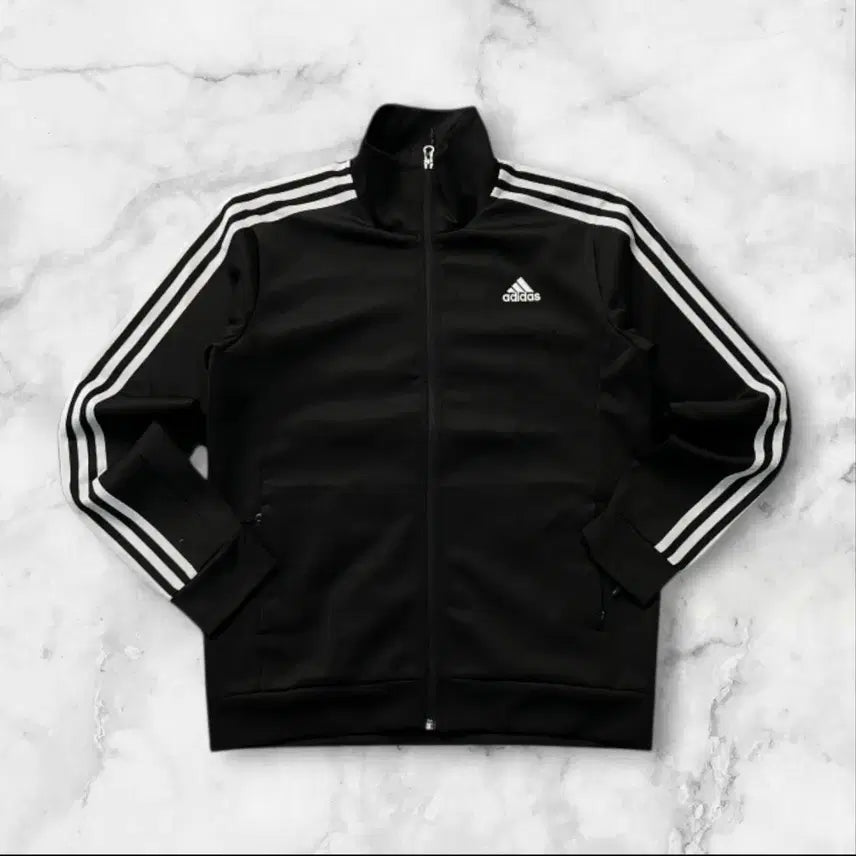 [BUNJANG] Adidas 3-Stripes Track Top Jersey Black/White Size 100 / 아디다스 삼선 트랙탑 검흰 져지 100