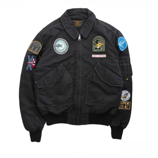 [BUNJANG] Deus Ex Machina Flight Overdyed Jacket Black (M) / 데우스 플라이트 오버다이 자켓 블랙 (M)