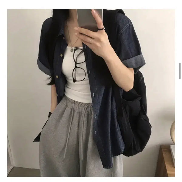 [BUNJANG] A-bly Denim Shirt / 에이블리 데님셔츠