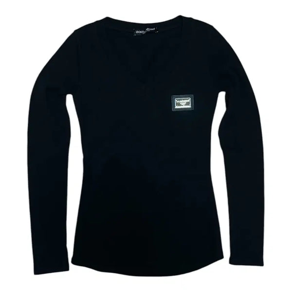[BUNJANG] Dolce & Gabbana Metal Logo Black Long Sleeve T-Shirt / 돌체앤가바나 메탈로고 블랙 긴팔 티셔츠