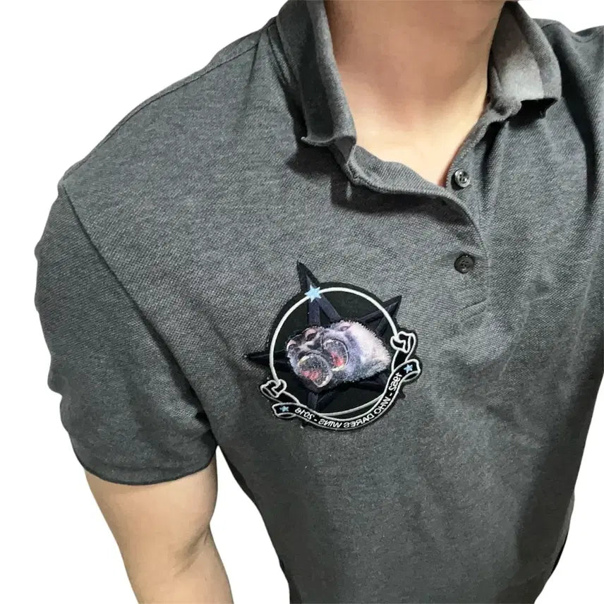 [BUNJANG] Givenchy Two Monkey Star Patch Polo T-Shirt / 지방시 투몽키 스타 패치 폴로티