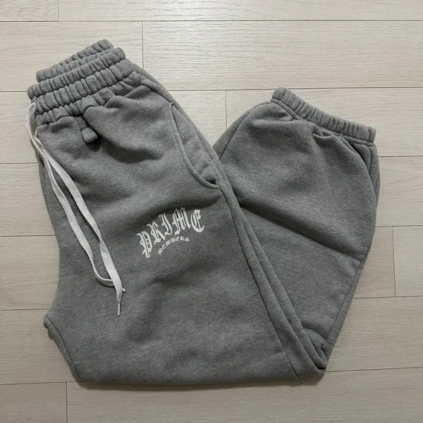 [BUNJANG] Prime Logo Wide Joggers Gray / Prime Logo Wide Joggers Gray FREE