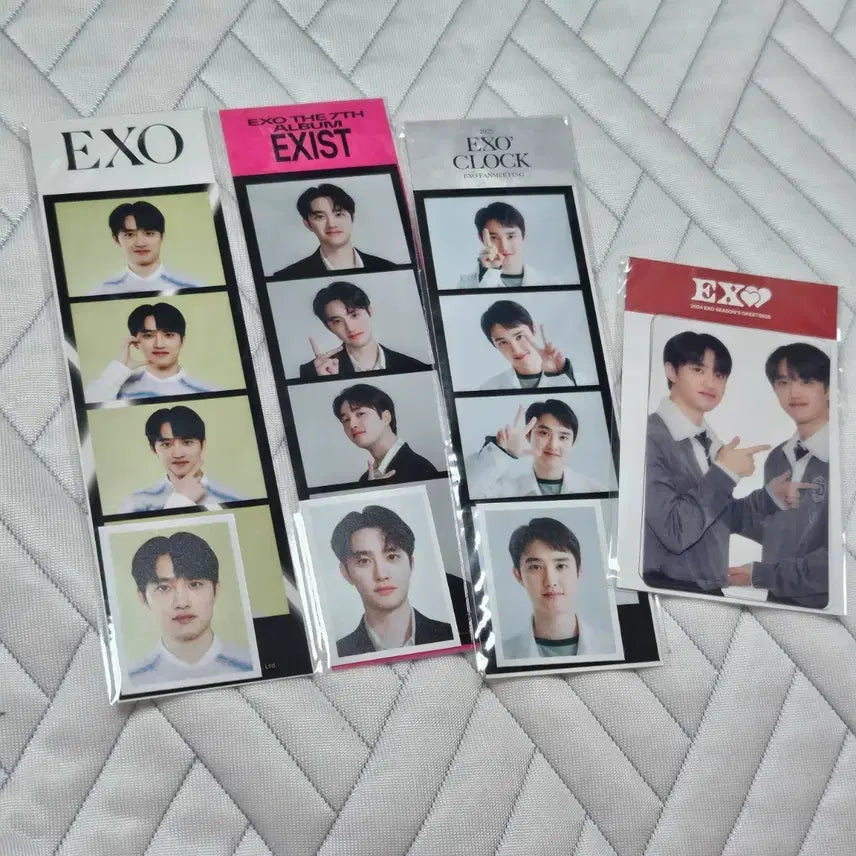[BUNJANG] EXO DOH Kyung-soo Photo Set (3 Types) & Clear Photocard Set Bundle / EXO 도경수 네컷+증명사진 세트 3종, 투명 포토카드 세트 일괄
