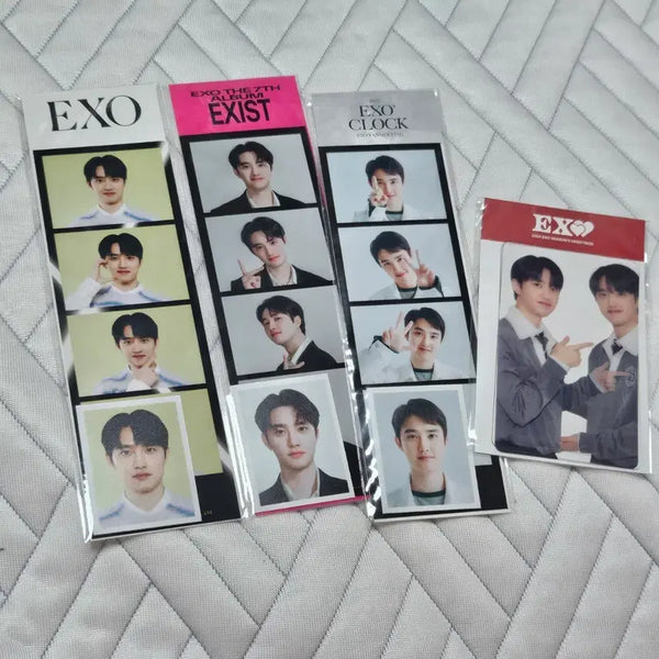 [BUNJANG] EXO DOH Kyung-soo Photo Set (3 Types) & Clear Photocard Set Bundle / EXO 도경수 네컷+증명사진 세트 3종, 투명 포토카드 세트 일괄